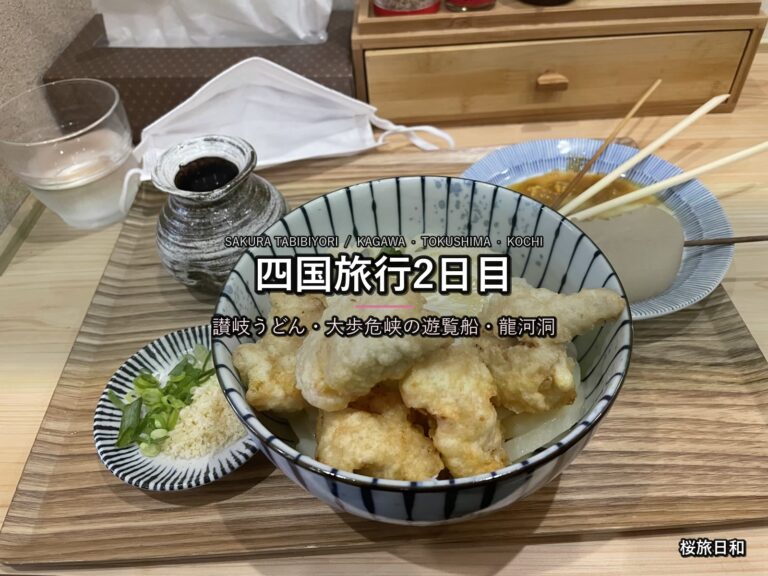 【四国旅行2日目】讃岐うどん・大歩危峡の遊覧船・龍河洞を巡る！香川から徳島、高知へ